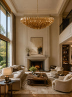Amber Sorrento Chandelier — Grand Amber Glass Statement Light for High Ceilings