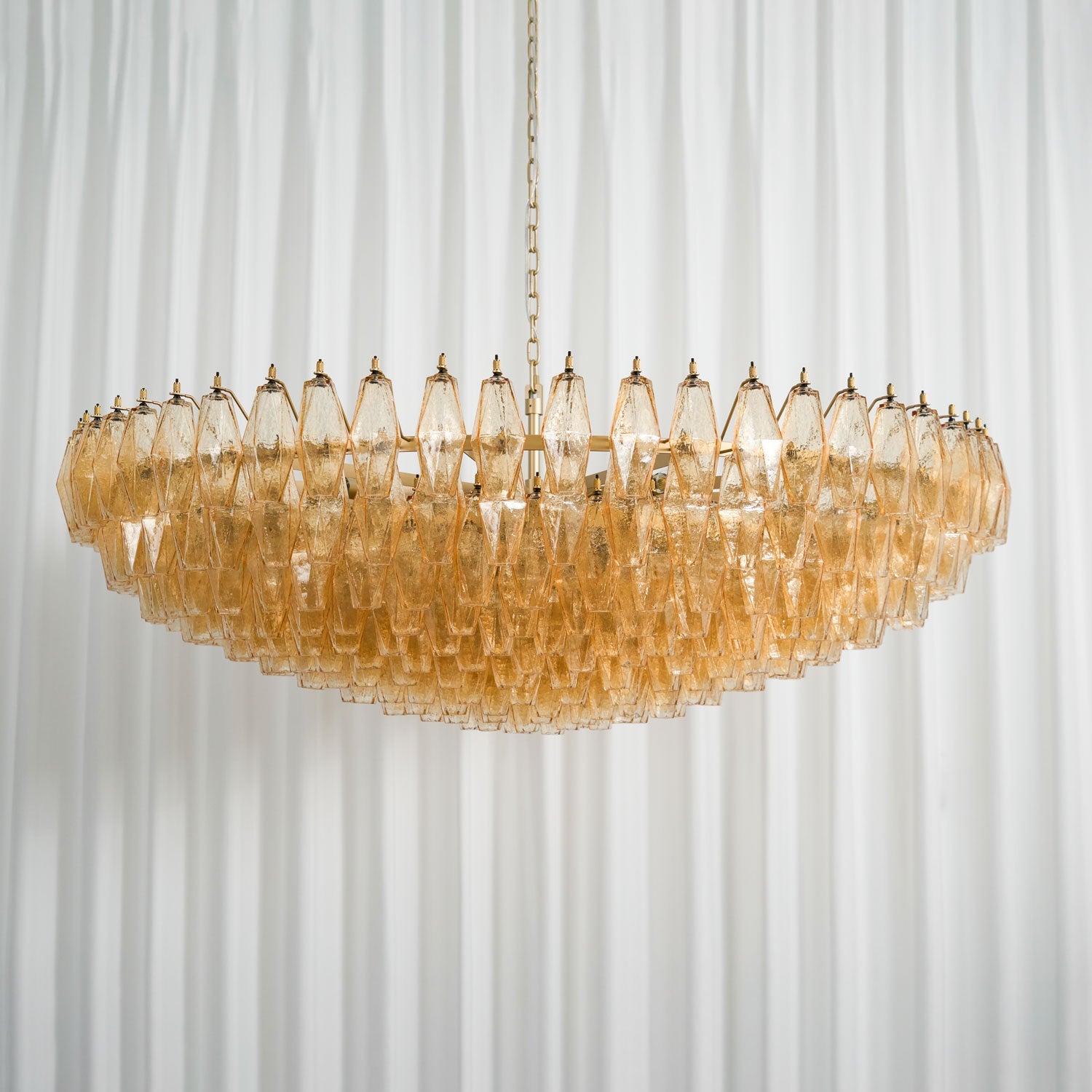 Amber Sorrento Chandelier — Grand Amber Glass Statement Light for High Ceilings