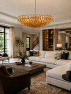 Amber Sorrento Chandelier — Grand Amber Glass Statement Light for High Ceilings