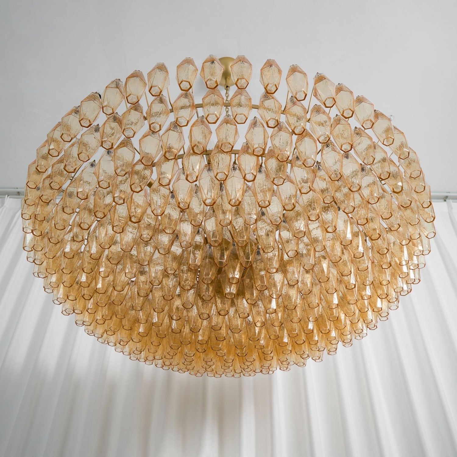 Amber Sorrento Chandelier — Grand Amber Glass Statement Light for High Ceilings