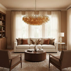 Amber Sorrento Chandelier — Grand Amber Glass Statement Light for High Ceilings