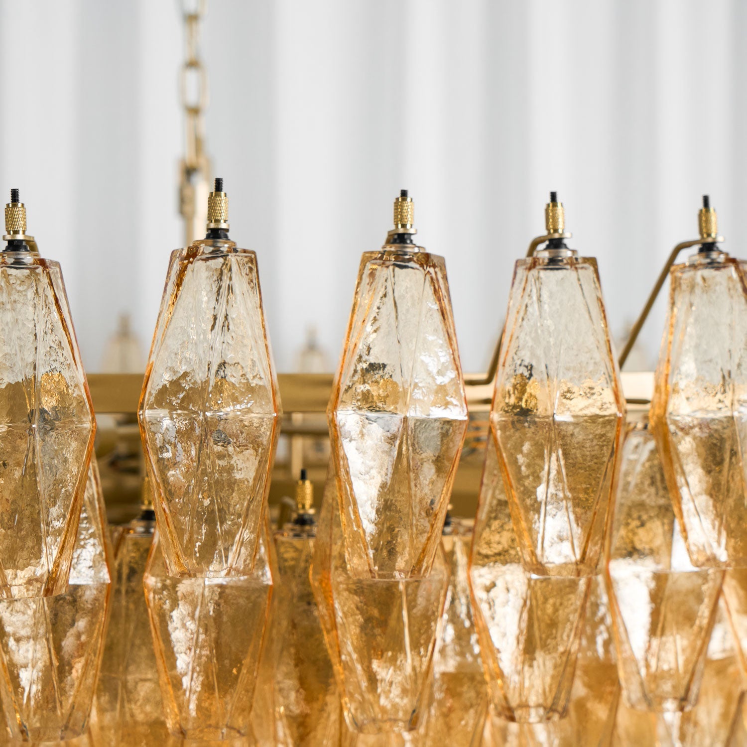Amber Sorrento Chandelier — Grand Amber Glass Statement Light for High Ceilings
