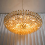 Amber Sorrento Chandelier — Grand Amber Glass Statement Light for High Ceilings