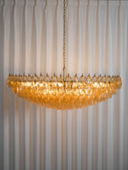 Amber Sorrento Chandelier — Grand Amber Glass Statement Light for High Ceilings