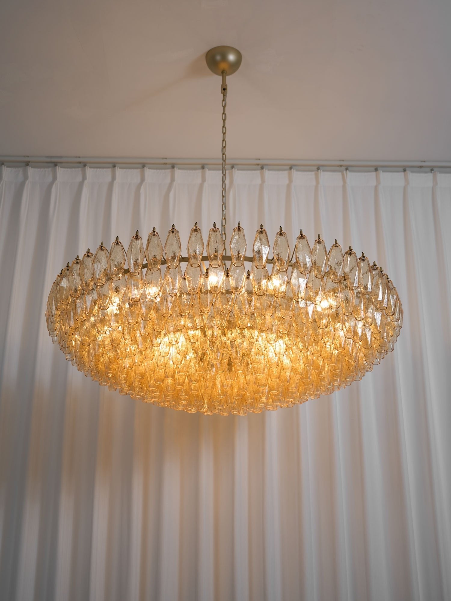 Amber Sorrento Chandelier — Grand Amber Glass Statement Light for High Ceilings