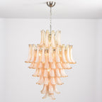 Amber Cloud Glass Petals Chandelier — Cluster Petal Ceiling Light for Stairwell
