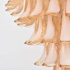 Amber Cloud Glass Petals Chandelier — Cluster Petal Ceiling Light for Stairwell