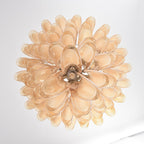 Amber Cloud Glass Petals Chandelier — Cluster Petal Ceiling Light for Stairwell