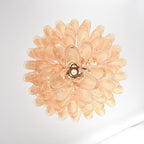 Amber Cloud Glass Petals Chandelier — Cluster Petal Ceiling Light for Stairwell