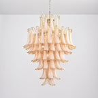 Amber Cloud Glass Petals Chandelier — Cluster Petal Ceiling Light for Stairwell