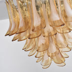 Amber Petal Glass Ceiling Lamp — Flush Petal Light for Bedroom & Hallway