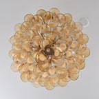 Amber Petal Glass Ceiling Lamp — Flush Petal Light for Bedroom & Hallway