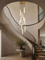 Aria Alabaster Pendant Lamp — Cylinder Spanish Alabaster Hanging Light