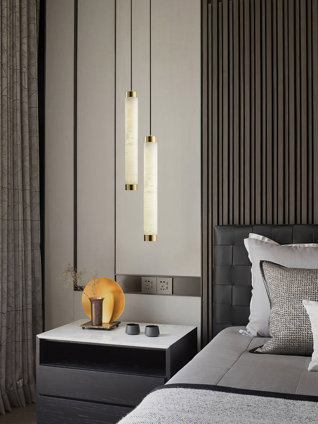 Aria Alabaster Pendant Lamp — Cylinder Spanish Alabaster Hanging Light