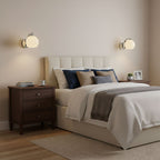 Art Deco Vintage Wall Lamp — White Glass Wall Sconce for Bedroom & Hallway
