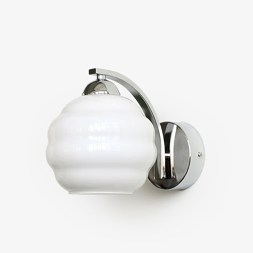 Art Deco Vintage Wall Lamp — White Glass Wall Sconce for Bedroom & Hallway