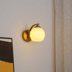 Art Deco Vintage Wall Lamp — White Glass Wall Sconce for Bedroom & Hallway