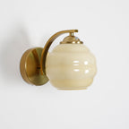 Art Deco Vintage Wall Lamp — White Glass Wall Sconce for Bedroom & Hallway