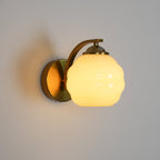 Art Deco Vintage Wall Lamp — White Glass Wall Sconce for Bedroom & Hallway