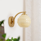 Art Deco Vintage Wall Lamp — White Glass Wall Sconce for Bedroom & Hallway