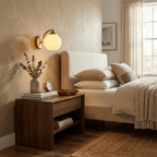 Art Deco Vintage Wall Lamp — White Glass Wall Sconce for Bedroom & Hallway
