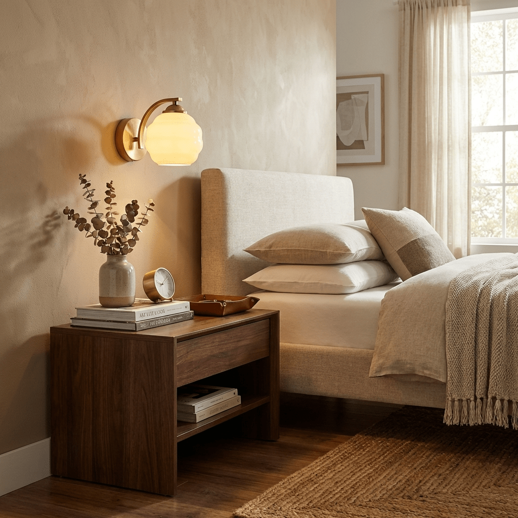 Art Deco Vintage Wall Lamp — White Glass Wall Sconce for Bedroom & Hallway