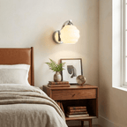 Art Deco Vintage Wall Lamp — White Glass Wall Sconce for Bedroom & Hallway