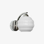 Art Deco Vintage Wall Lamp — White Glass Wall Sconce for Bedroom & Hallway