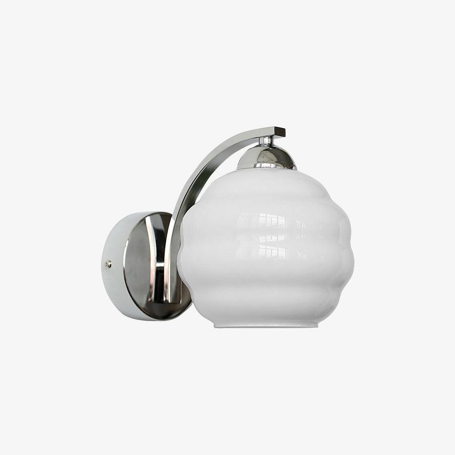 Art Deco Vintage Wall Lamp — White Glass Wall Sconce for Bedroom & Hallway