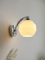 Art Deco Vintage Wall Lamp — White Glass Wall Sconce for Bedroom & Hallway