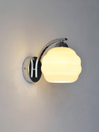 Art Deco Vintage Wall Lamp — White Glass Wall Sconce for Bedroom & Hallway