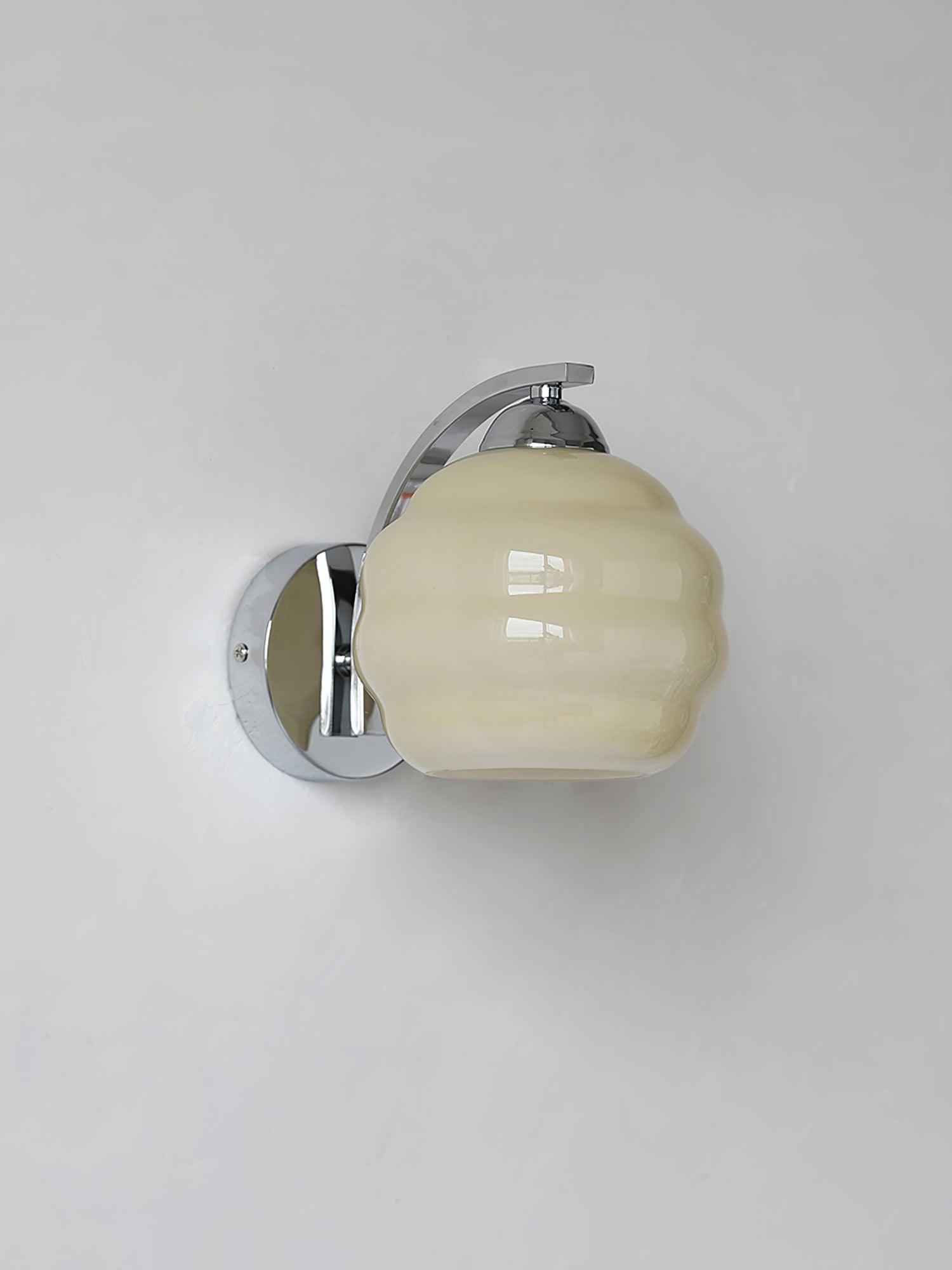 Art Deco Vintage Wall Lamp — White Glass Wall Sconce for Bedroom & Hallway