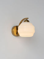 Art Deco Vintage Wall Lamp — White Glass Wall Sconce for Bedroom & Hallway