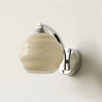 Art Deco Vintage Wall Lamp — White Glass Wall Sconce for Bedroom & Hallway