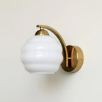 Art Deco Vintage Wall Lamp — White Glass Wall Sconce for Bedroom & Hallway