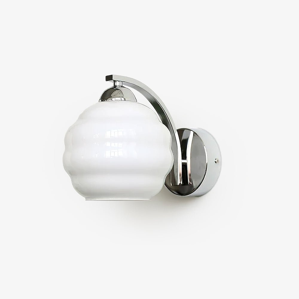 Art Deco Vintage Wall Lamp — White Glass Wall Sconce for Bedroom & Hallway