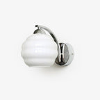 Art Deco Vintage Wall Lamp — White Glass Wall Sconce for Bedroom & Hallway