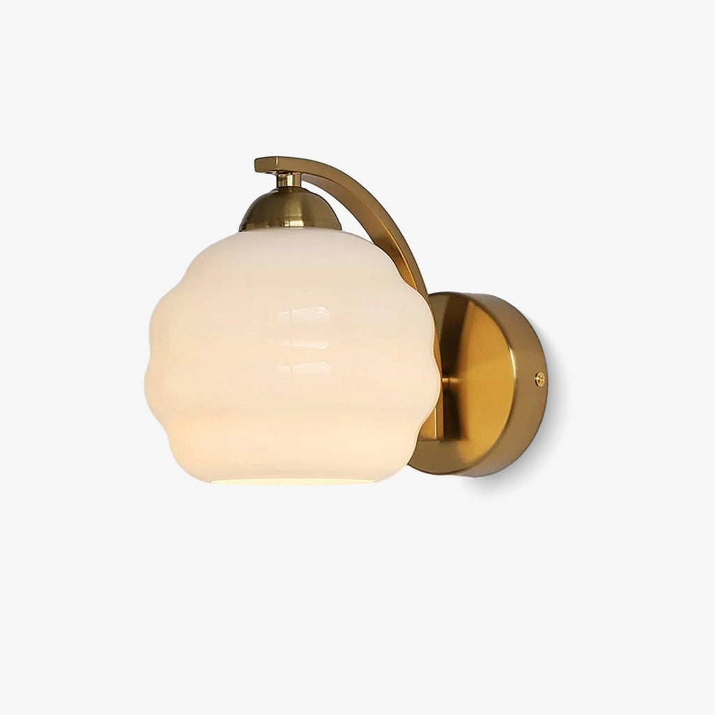 Art Deco Vintage Wall Lamp — White Glass Wall Sconce for Bedroom & Hallway