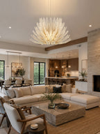 Aurelia Glass Petal Chandelier — Floral Glass Ceiling Light for Dining Room