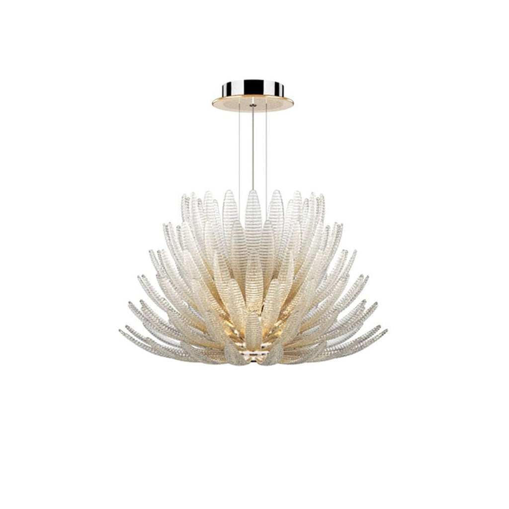 Aurelia Glass Petal Chandelier — Floral Glass Ceiling Light for Dining Room