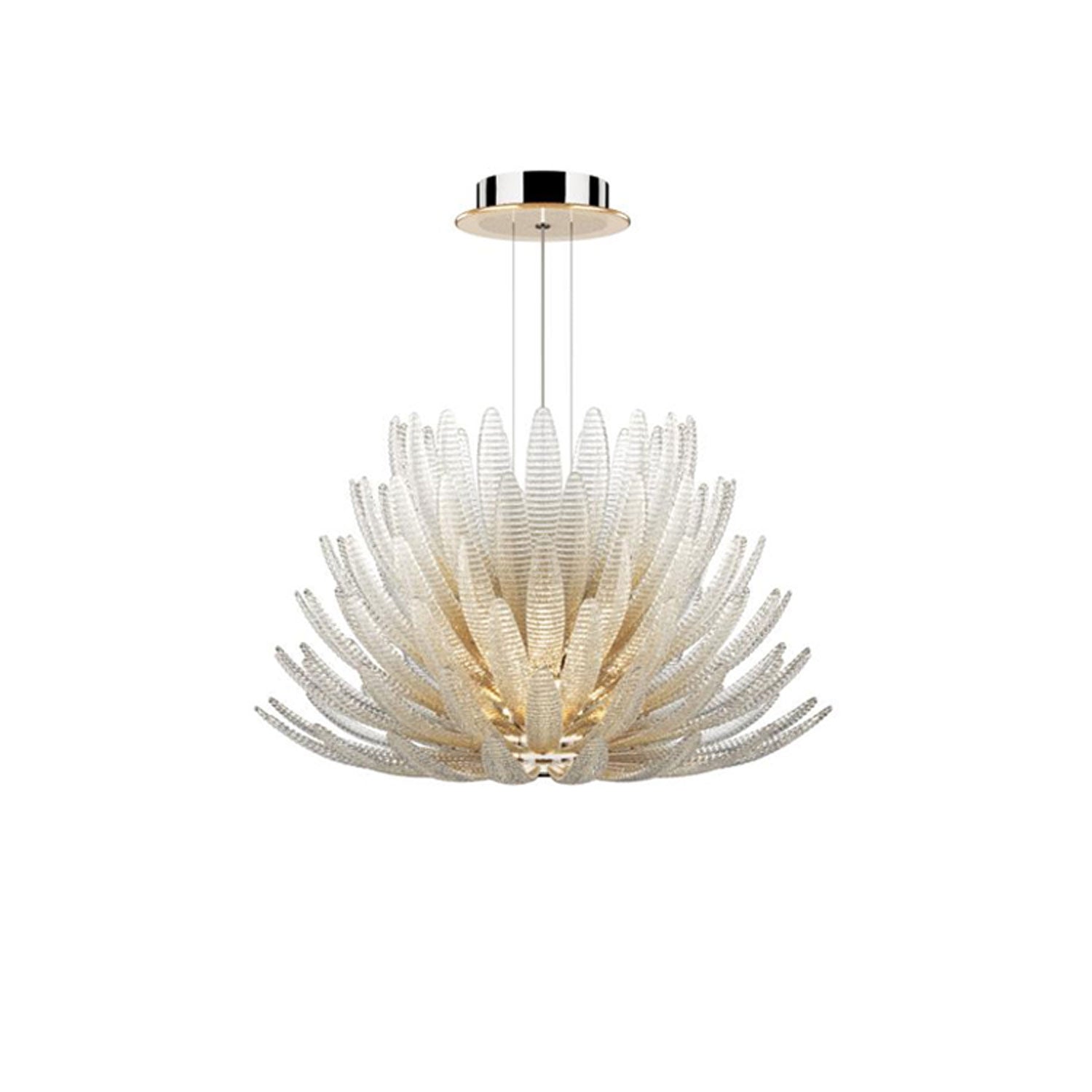 Aurelia Glass Petal Chandelier — Floral Glass Ceiling Light for Dining Room