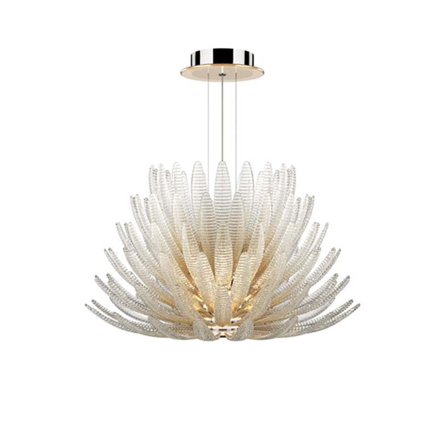 Aurelia Glass Petal Chandelier — Floral Glass Ceiling Light for Dining Room