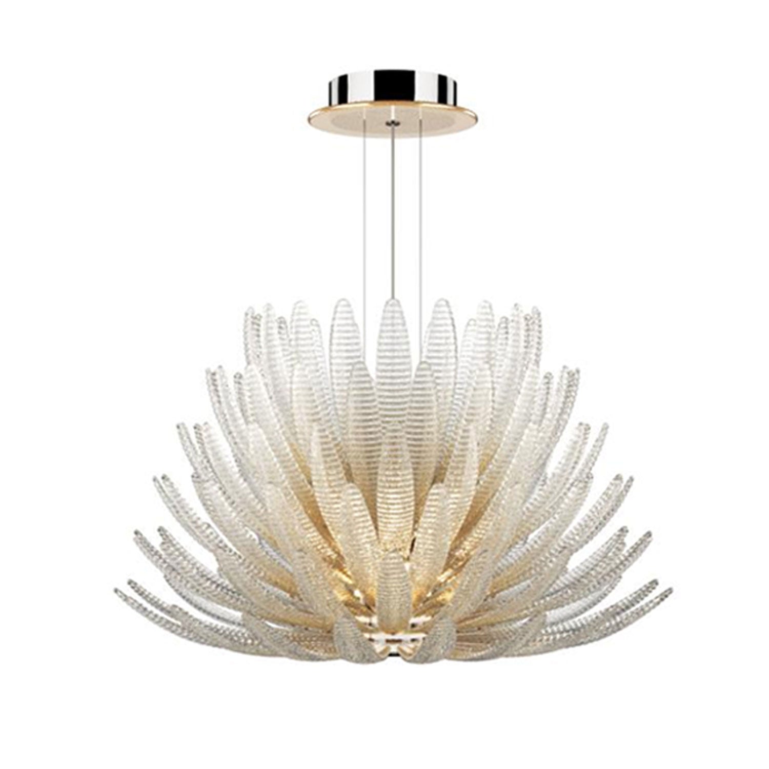 Aurelia Glass Petal Chandelier — Floral Glass Ceiling Light for Dining Room