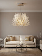 Aurelia Glass Petal Chandelier — Floral Glass Ceiling Light for Dining Room