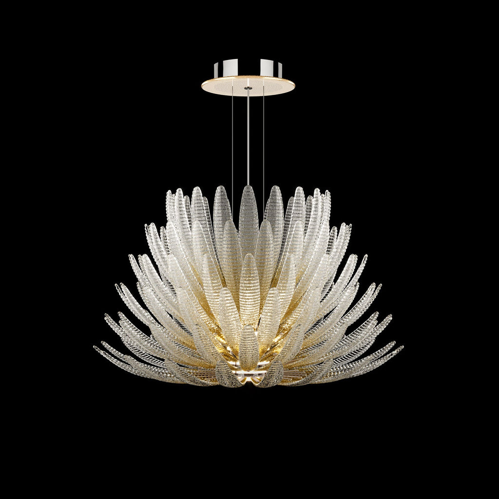 Aurelia Glass Petal Chandelier — Floral Glass Ceiling Light for Dining Room