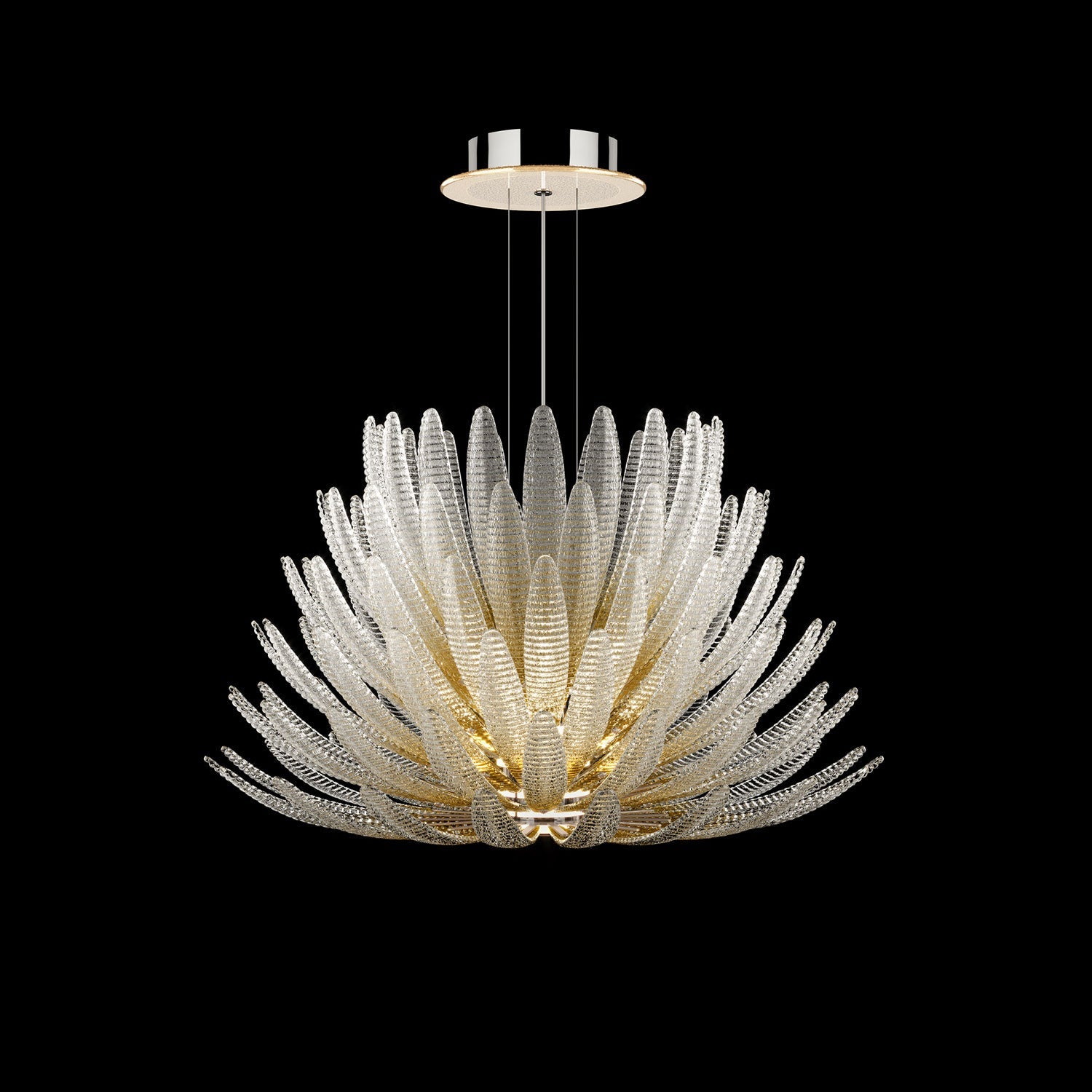Aurelia Glass Petal Chandelier — Floral Glass Ceiling Light for Dining Room