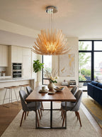 Aurelia Glass Petal Chandelier — Floral Glass Ceiling Light for Dining Room