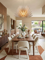 Aurelia Glass Petal Chandelier — Floral Glass Ceiling Light for Dining Room