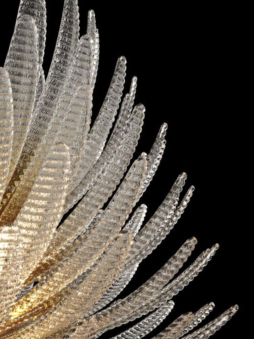 Aurelia Glass Petal Chandelier — Floral Glass Ceiling Light for Dining Room