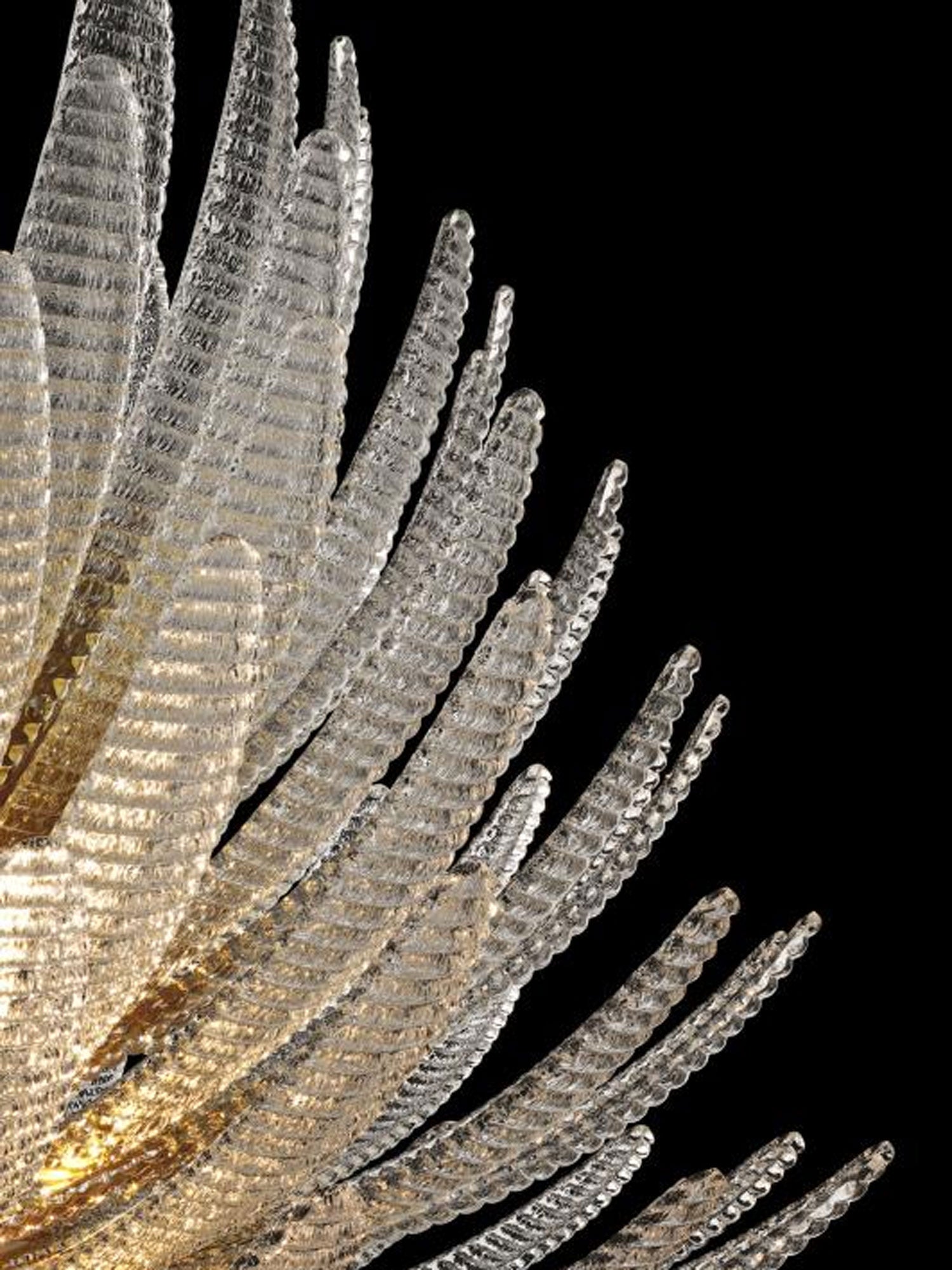 Aurelia Glass Petal Chandelier — Floral Glass Ceiling Light for Dining Room